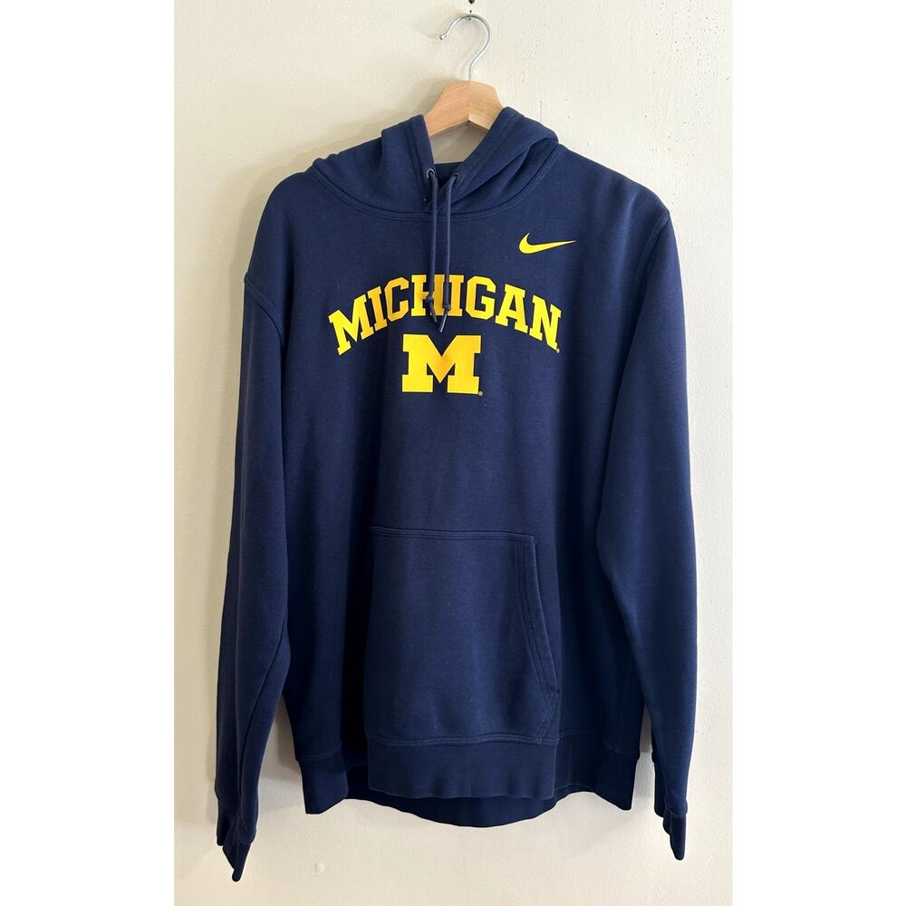 Blue Yellow Nike Swoosh University of Michigan Nike Hoodie Pullover Men's XL